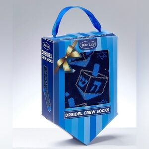 Rite Lite NWT Dreidels and Stars Hanukkah Crew Socks